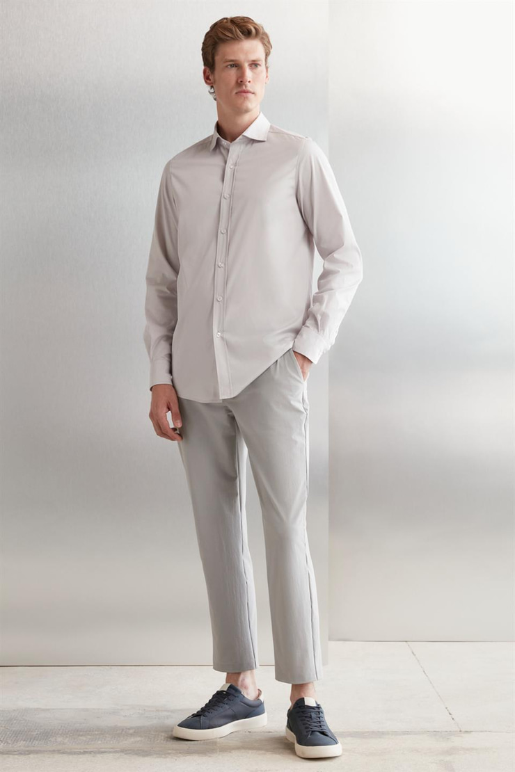 CARLSTEN  Slim Açık Gri  Gömlek