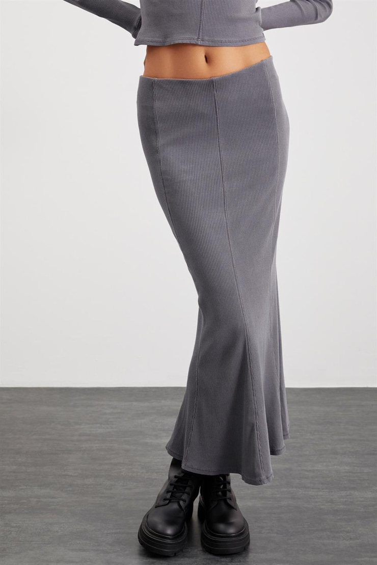 CATELINE  Relaxed Gri Tekli Etek