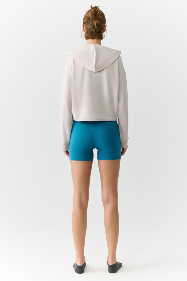 CHARISMA Kadın Kapüşonlu Relaxed Fermuarlı Baskı Detaylı Taş Rengi Sweatshirt