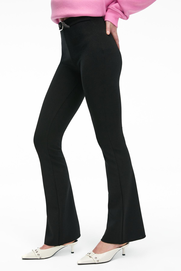 CIRELYN Kadın Beli Ayarlanabilir Kemer Tokalı Esnek Uzun Siyah Pantolon