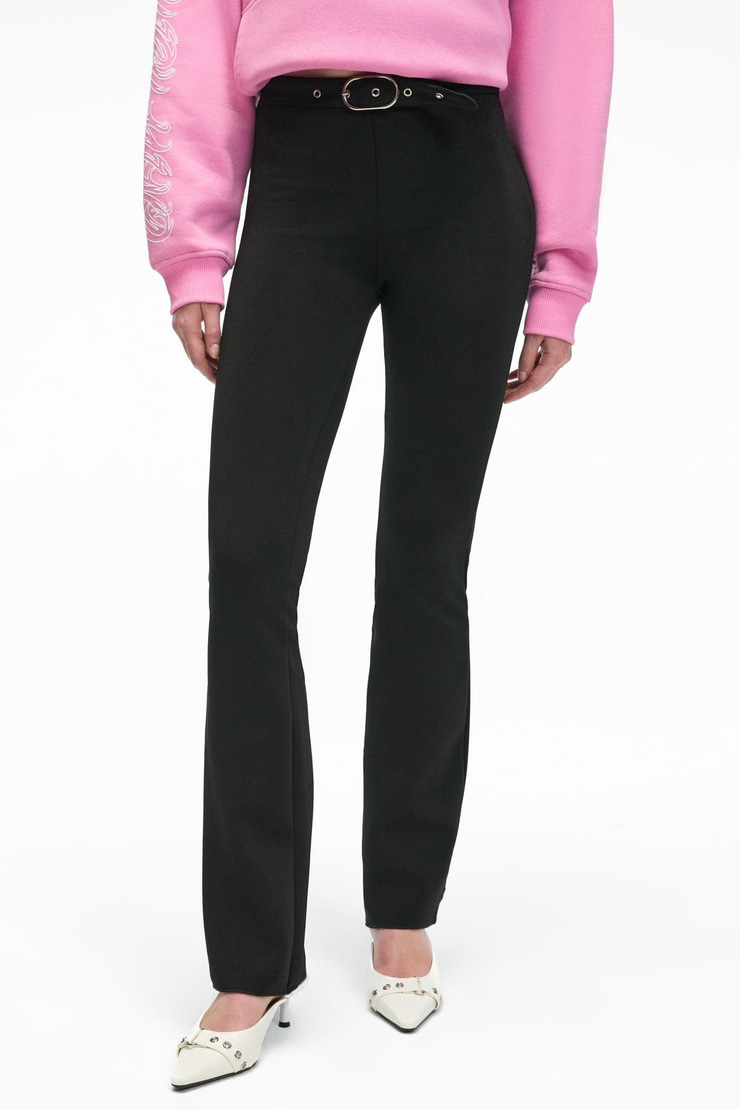 CIRELYN Kadın Beli Ayarlanabilir Kemer Tokalı Esnek Uzun Siyah Pantolon