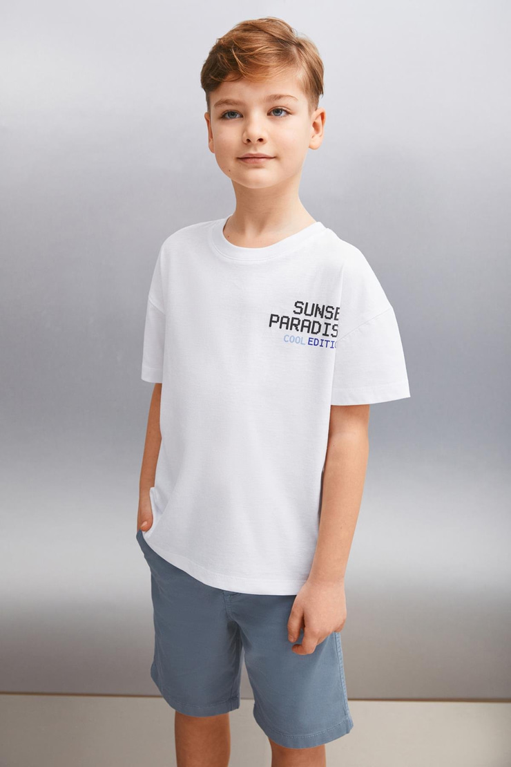 CLEMENT  Relaxed Beyaz Tekli T-Shirt