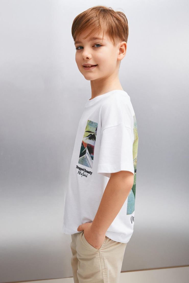 DARROW  Relaxed Beyaz Tekli T-Shirt