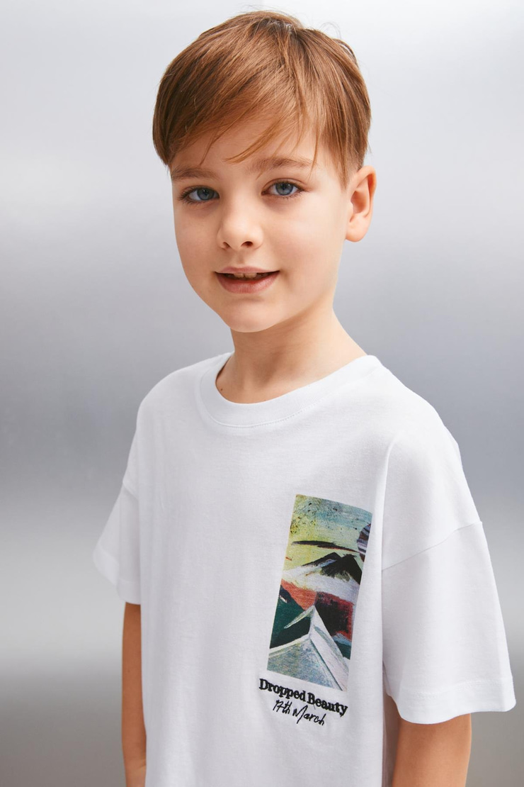 DARROW  Relaxed Beyaz Tekli T-Shirt