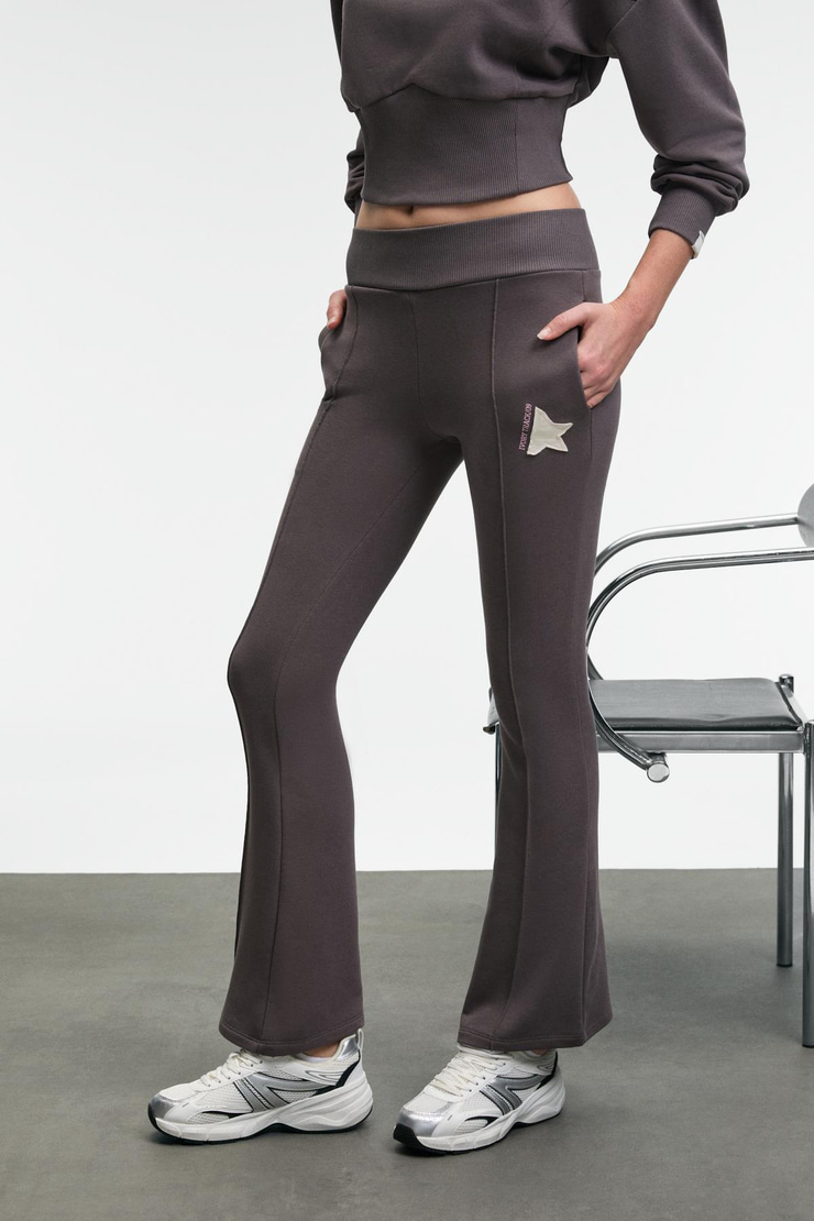 DAVIRA Kadın Pamuklu Baskı Ve Patch Detaylı Yanları Cepli Regular Antrasit Eşofman Altı