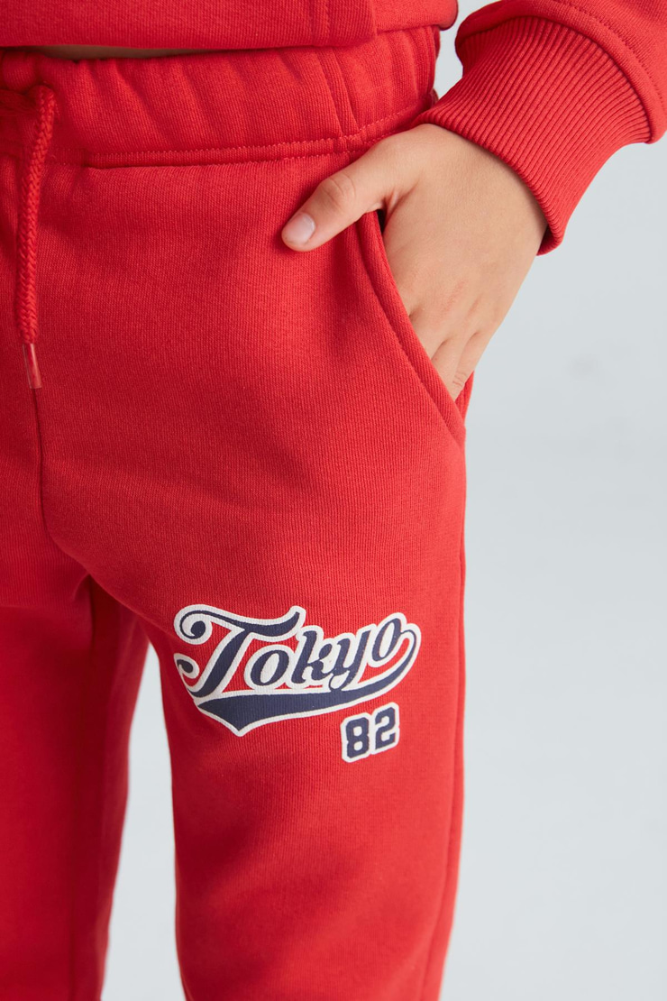 DONOVAN Erkek Çocuk Pamuk-Polyester Kırmızı Eşofman Takımı