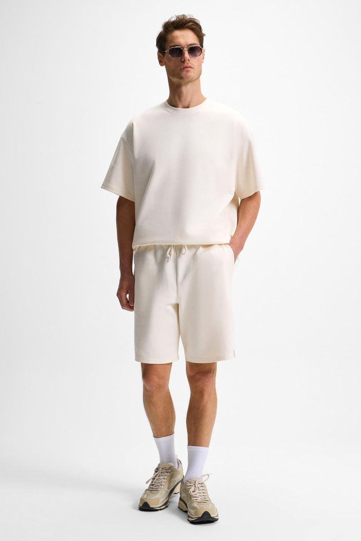 DONYEL Erkek Bisiklet Yaka Kısa Kol Regular Ekru T-Shirt