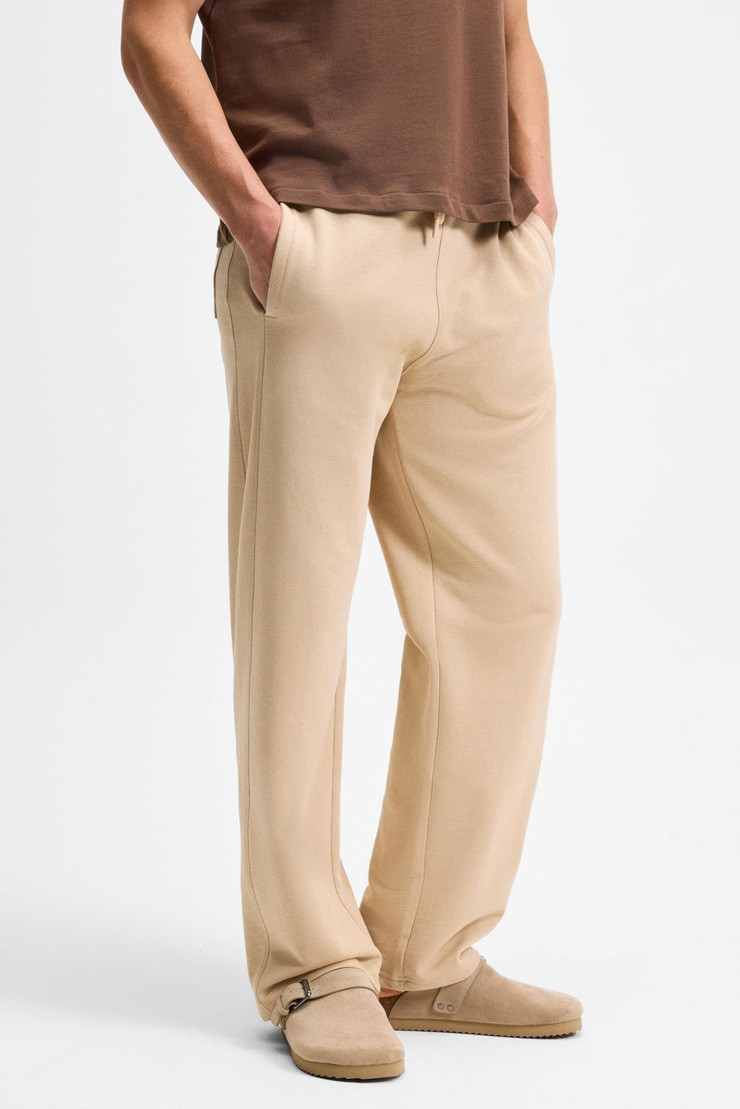 DOTTI Erkek Beli Lastikli Kordonlu Yanları Cepli Relaxed Fit Bej Eşofman Altı