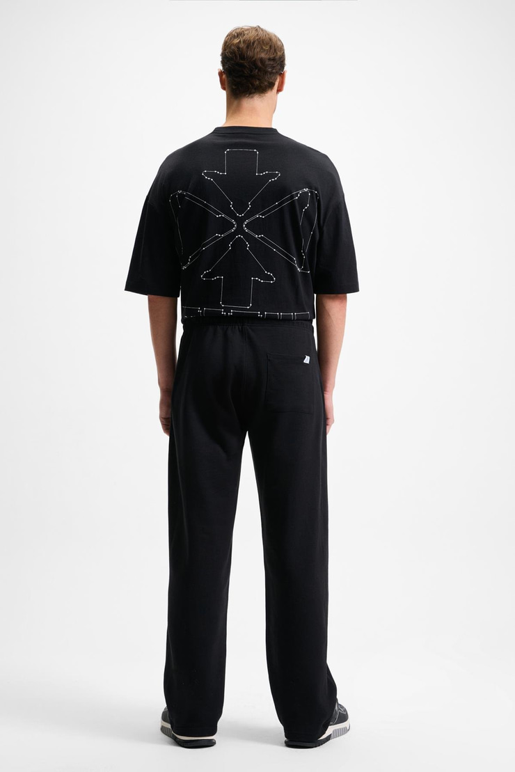 DOTTI Erkek Beli Lastikli Kordonlu Yanları Cepli Relaxed Fit Siyah Eşofman Altı