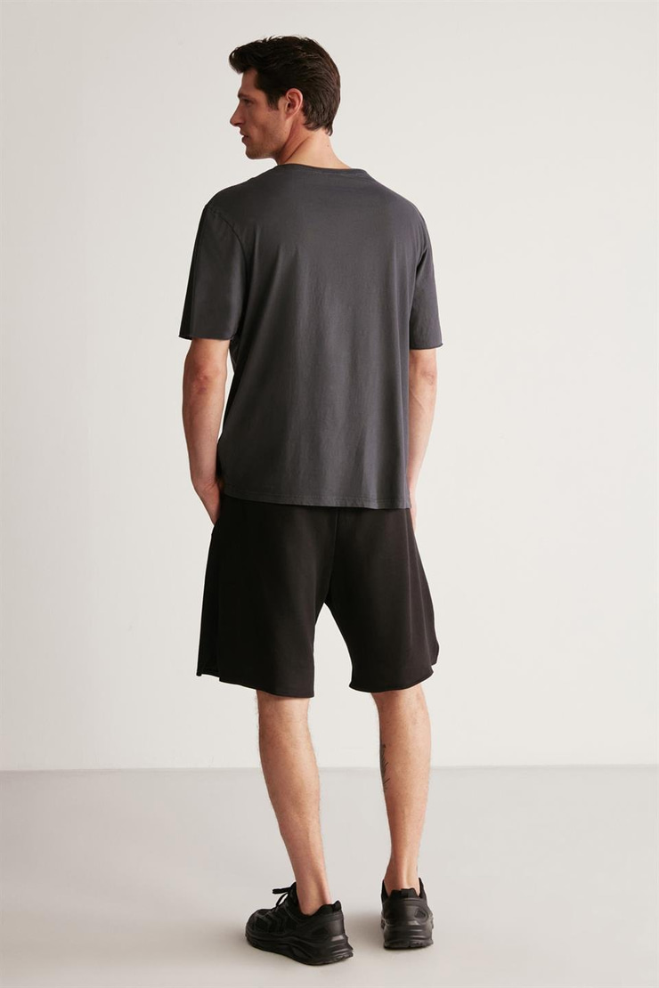 DUSTIN Örme Relaxed Siyah Tekli Şort