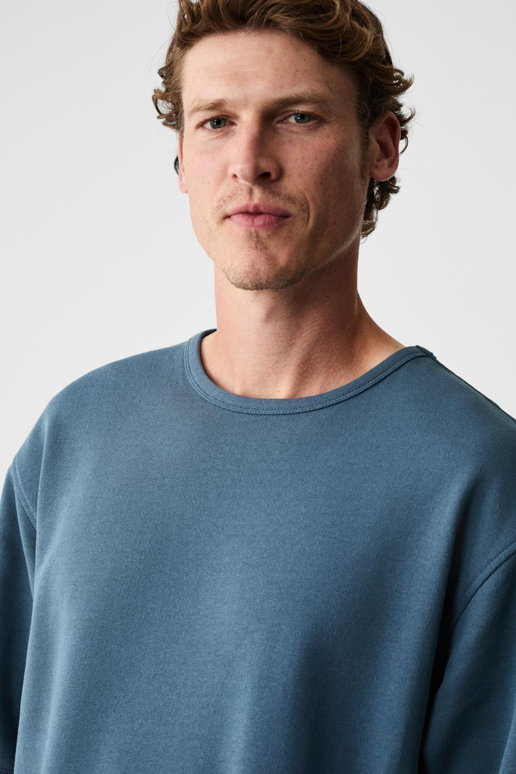 EASY Erkek Pamuklu Bisiklet Yaka Beli Lastikli Kordonlu Çift Cepli Regular Petrol Mavisi Alt-Üst Takım