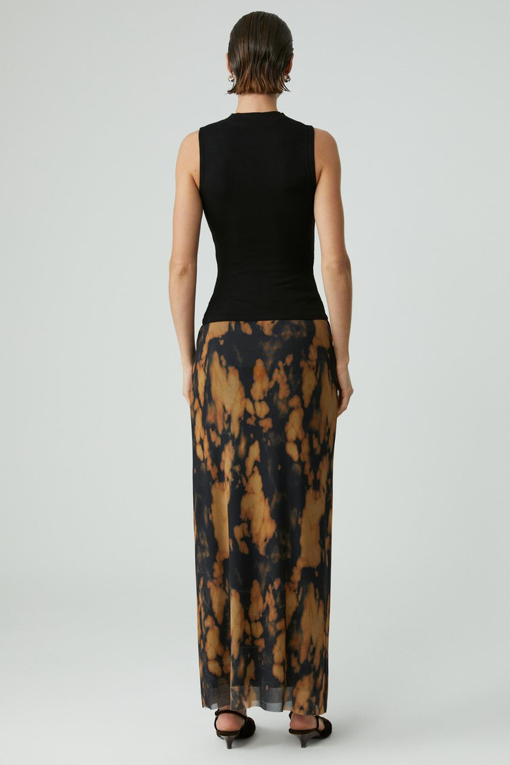 EDONA Kadın Desenli Uzun Astarlı Desenli Etek