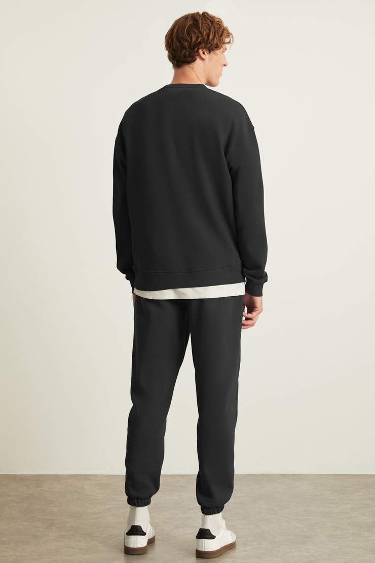 EITAN Relaxed Relaxed Siyah Tekli Eşofman Takımı