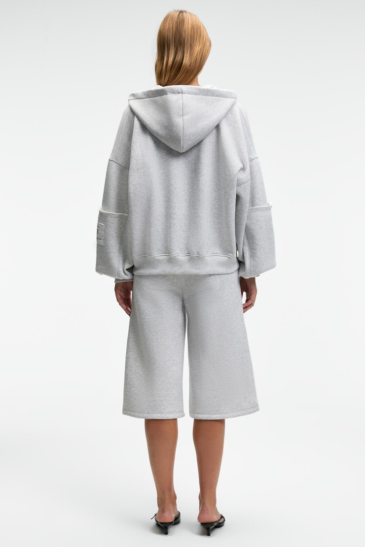 ELPIHRA Kadın Oversize Beli Lastikli Çift Cepli Grimelanj Şort & Bermuda