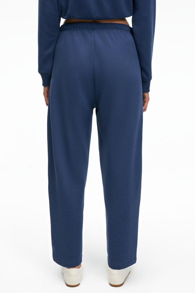 EREVYN Kadın Rahat Kesim Paça Ucunda Pens Detaylı Baskılı Lacivert Eşofman Altı