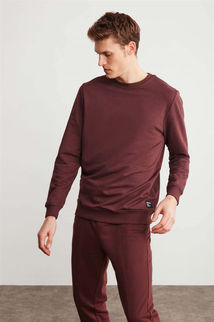 FABIAN Örme Comfort Fit Bordo  Eşofman Altı