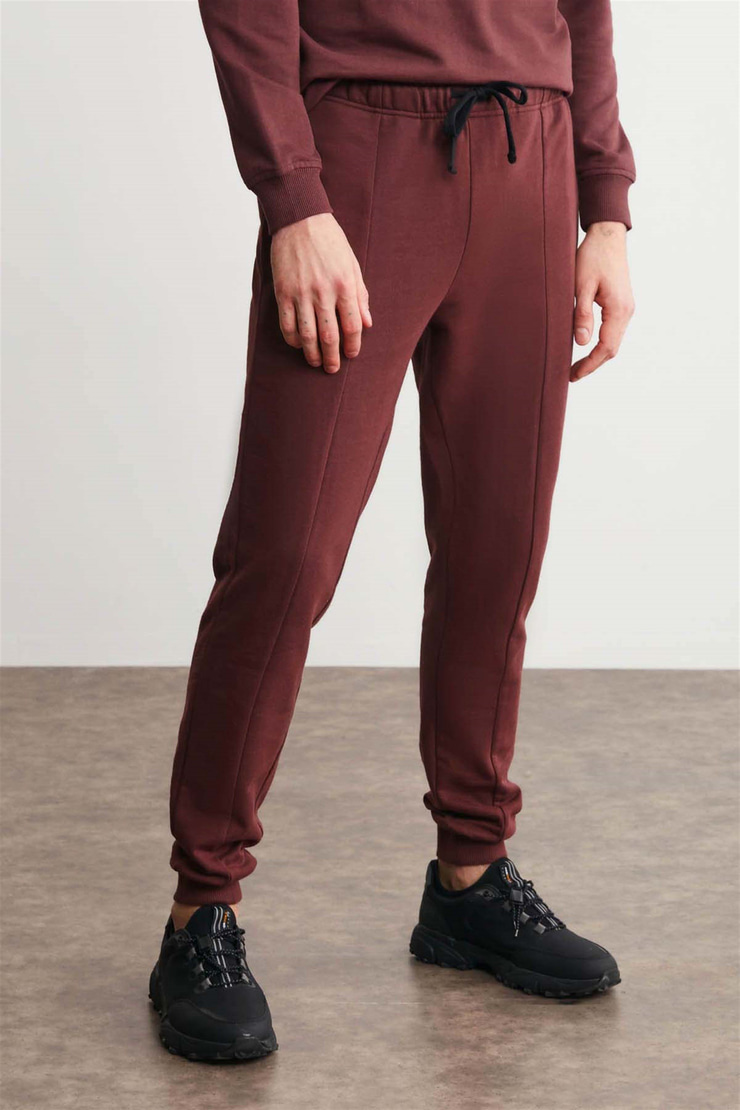 FABIAN Örme Comfort Fit Bordo  Eşofman Altı