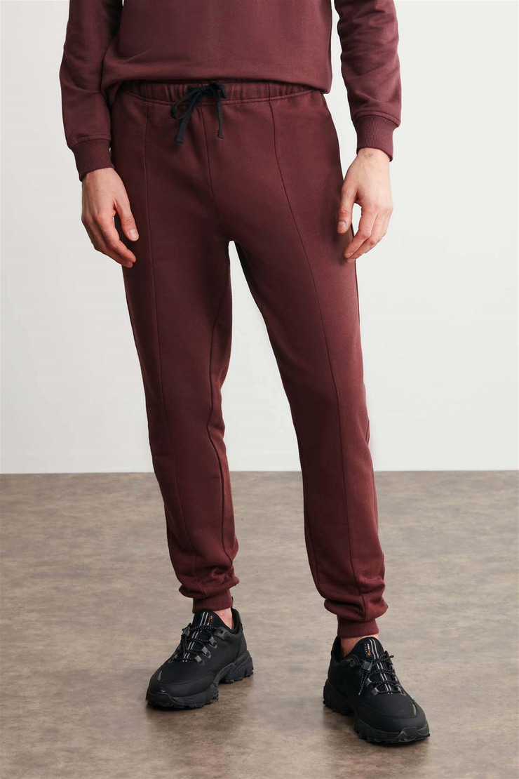 FABIAN Örme Comfort Fit Bordo  Eşofman Altı