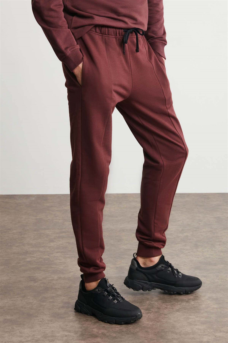 FABIAN Örme Comfort Fit Bordo  Eşofman Altı