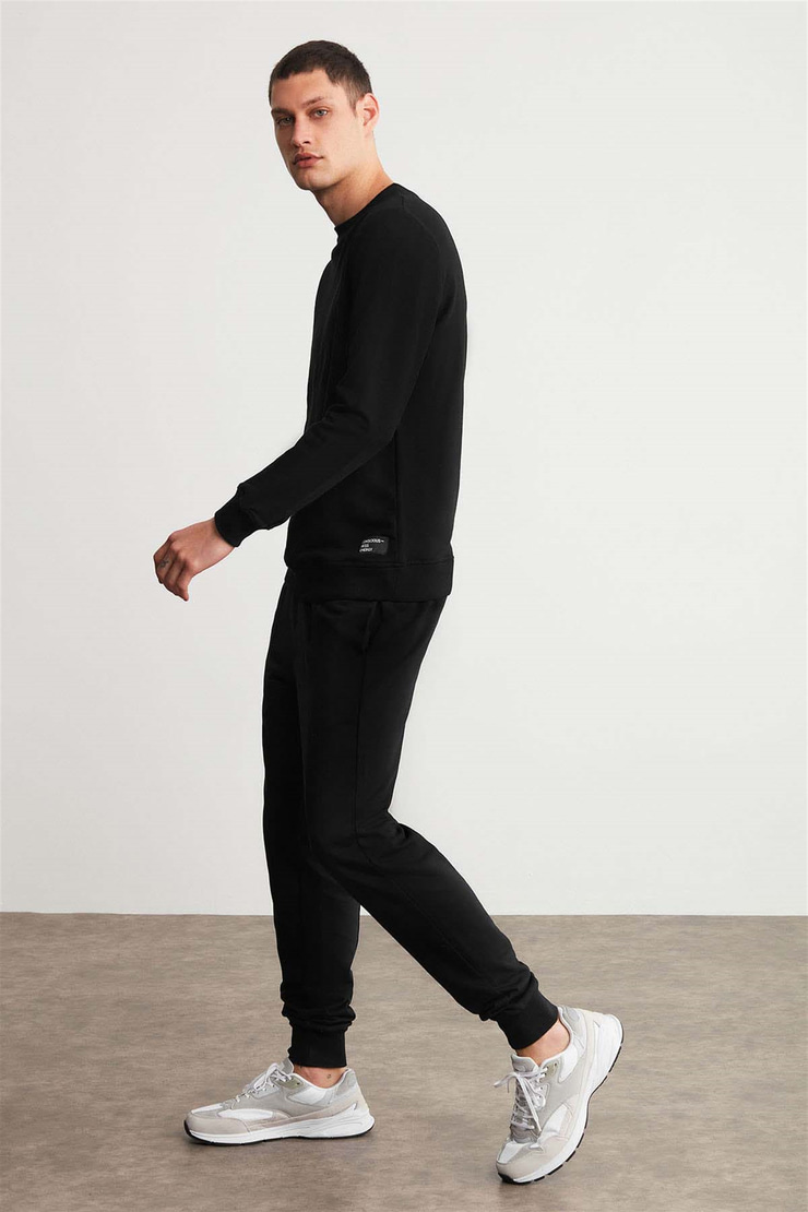 FABIAN Örme Comfort Fit Siyah  Eşofman Altı