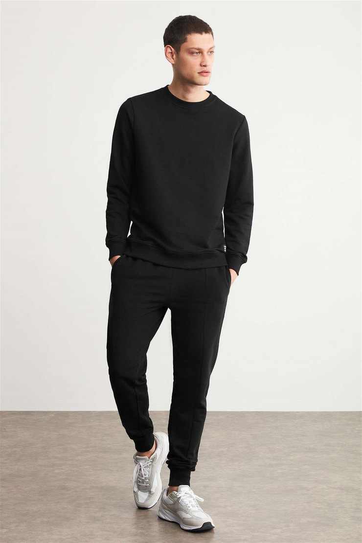 FABIAN Örme Comfort Fit Siyah  Eşofman Altı