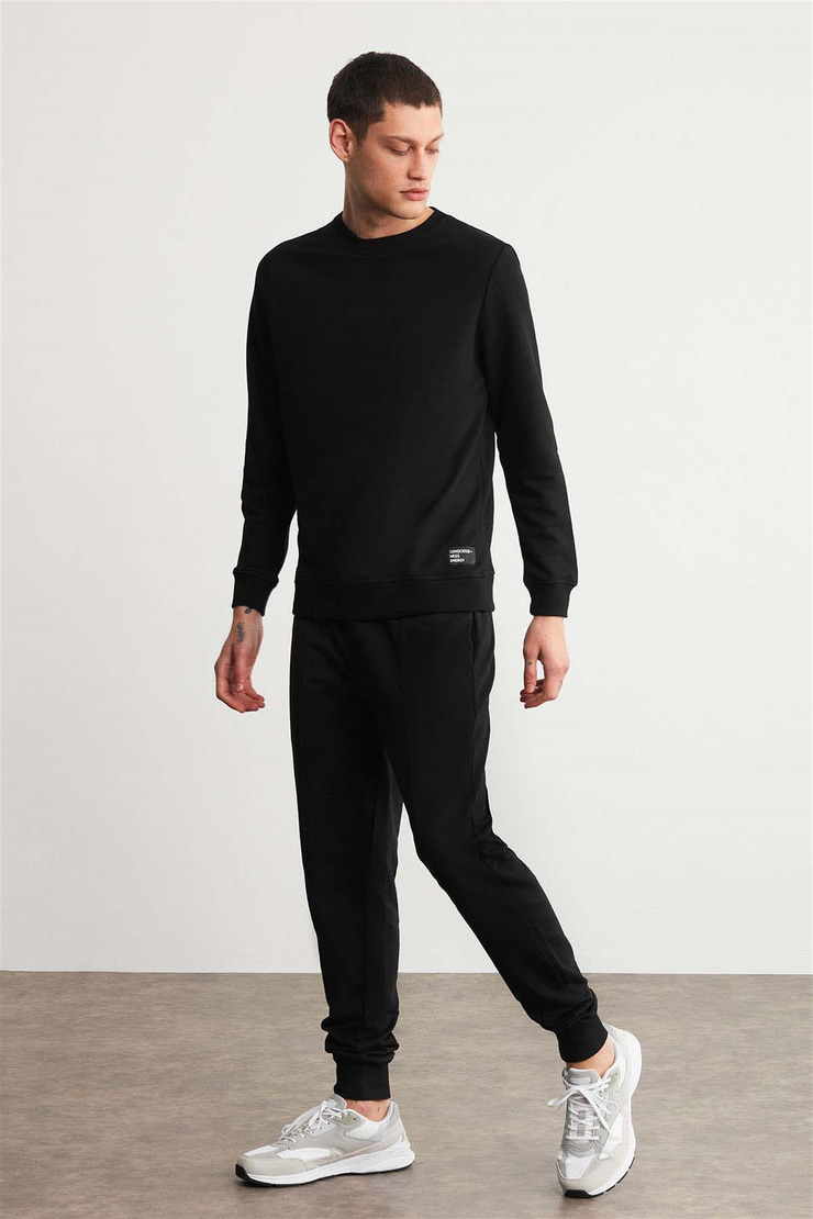 FABIAN Örme Comfort Fit Siyah  Eşofman Altı