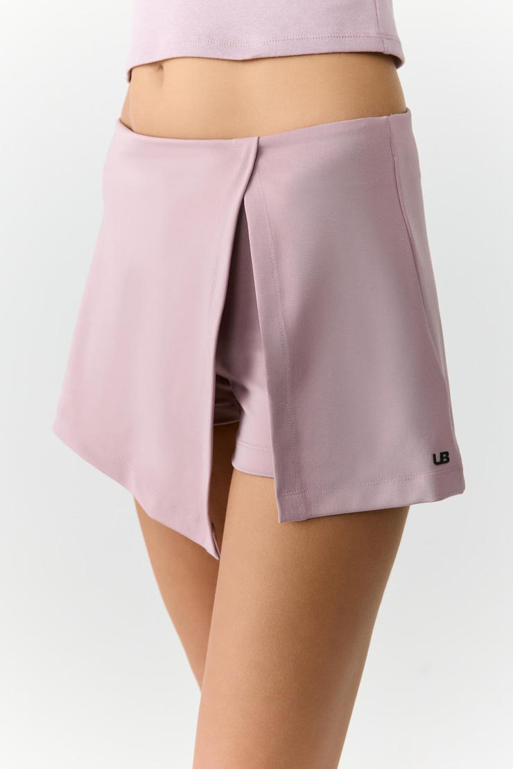 FAYA Kadın Şortlu Envelop Etekli Yumuşacık Gül Kurusu Etek