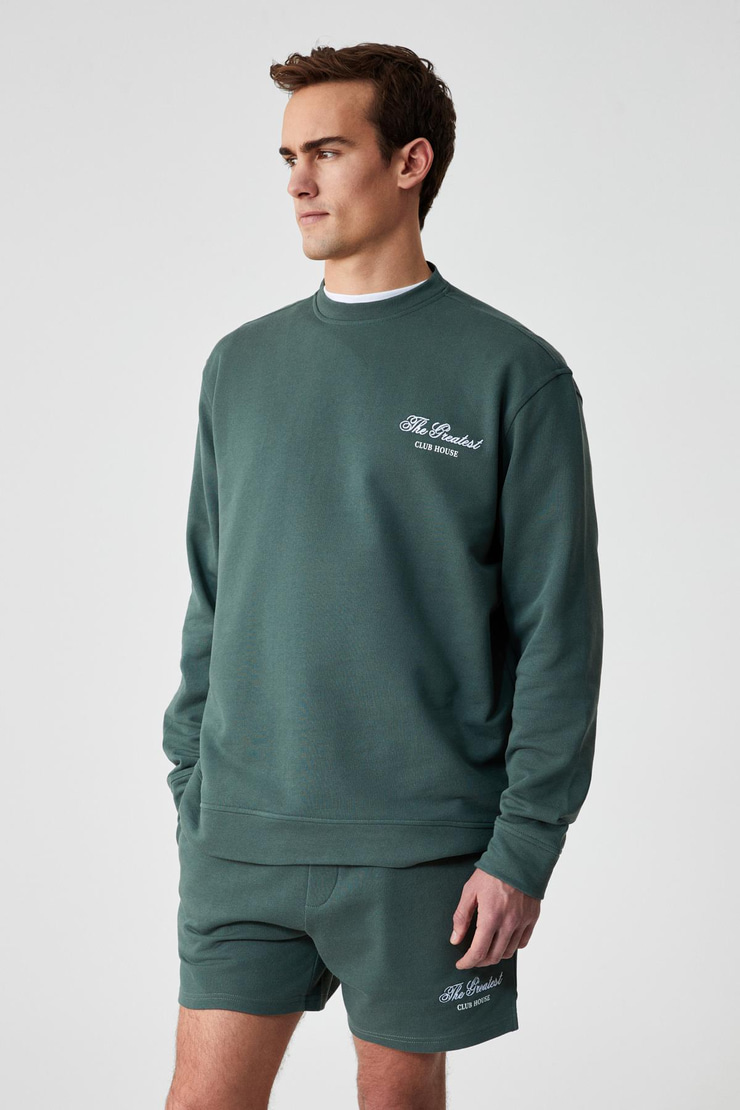 FEDERER Erkek Uzun Kollu Regular Bisiklet Yaka Yeşil Alt-Üst Takım