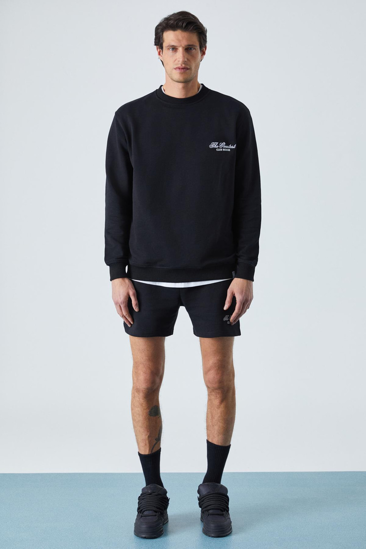 FEDERER Erkek Uzun Kollu Regular Bisiklet Yaka Siyah Alt-Üst Takım