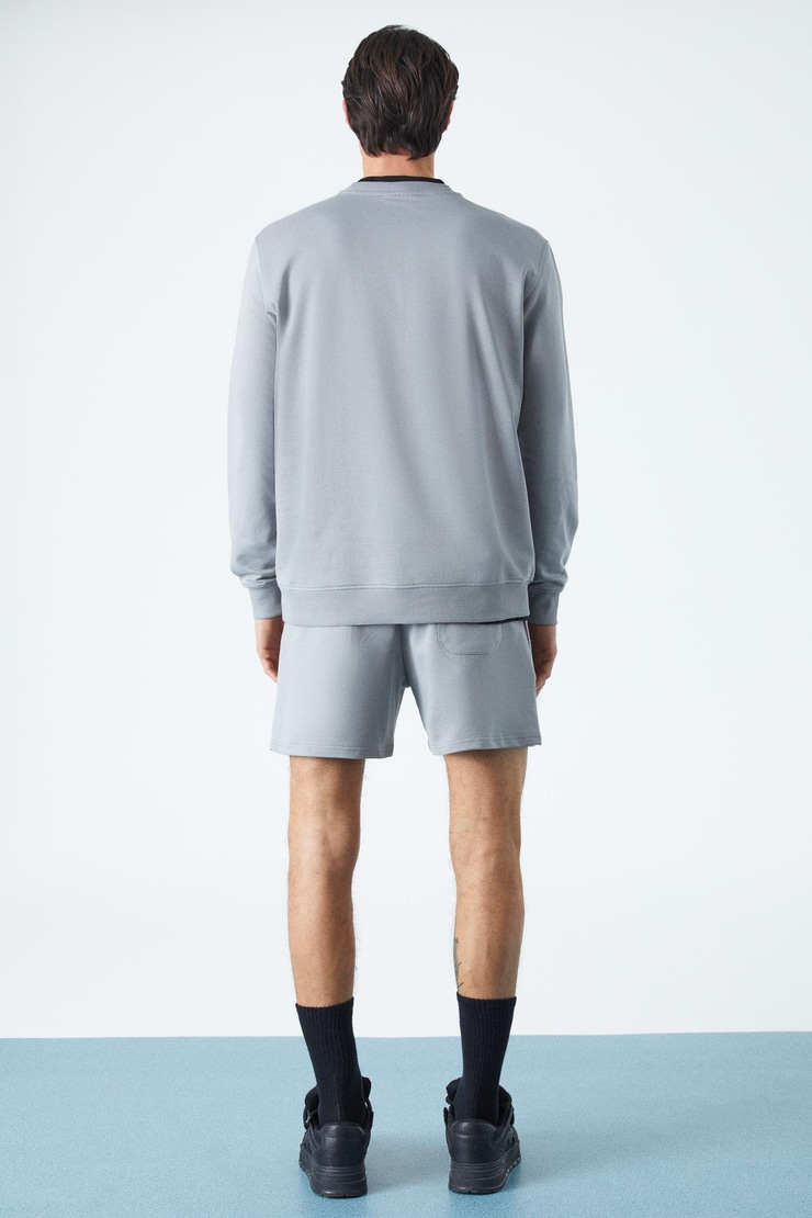 FEDERER Erkek Uzun Kollu Regular Bisiklet Yaka Gri Alt-Üst Takım