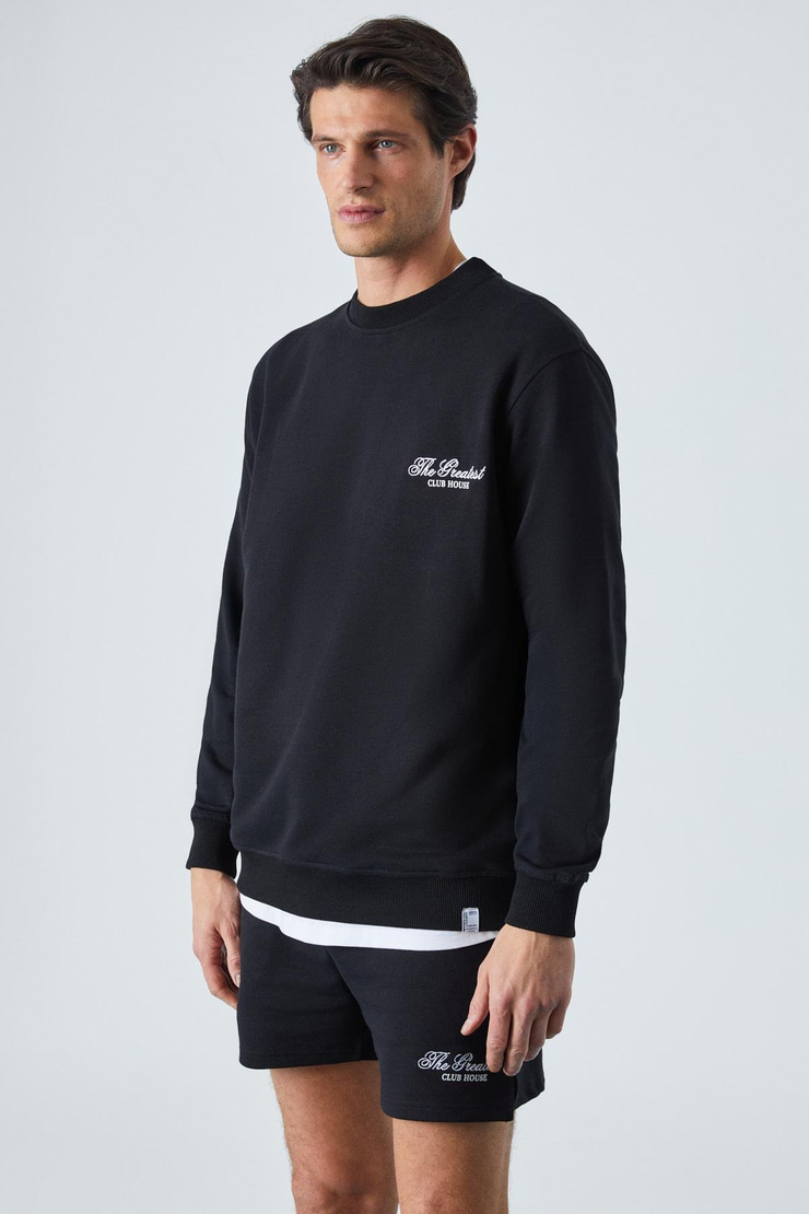 FEDERER Erkek Uzun Kollu Regular Bisiklet Yaka Siyah Alt-Üst Takım