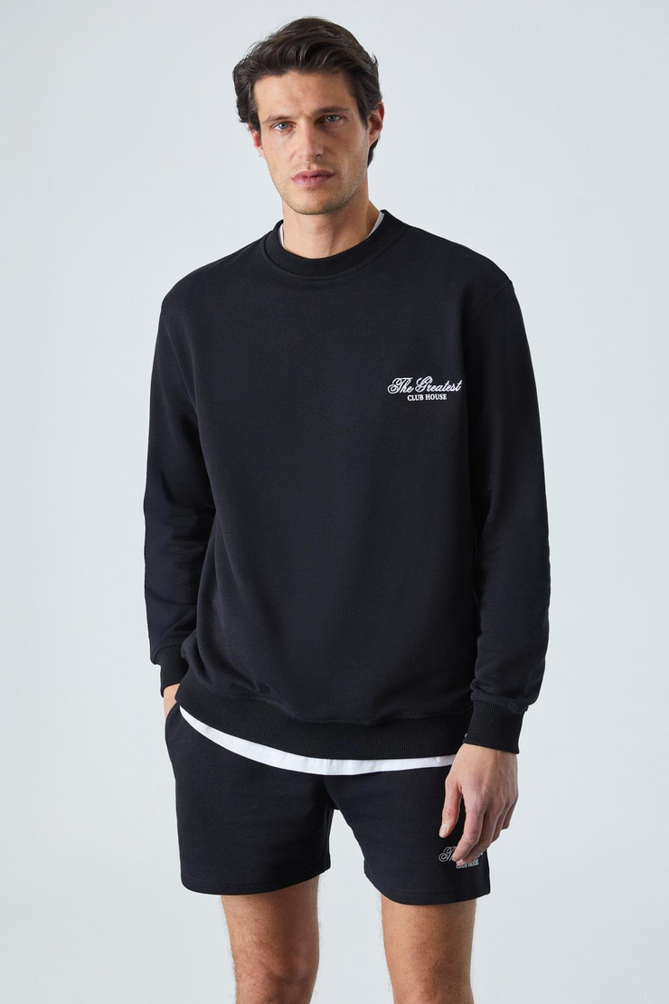 FEDERER Erkek Uzun Kollu Regular Bisiklet Yaka Siyah Alt-Üst Takım