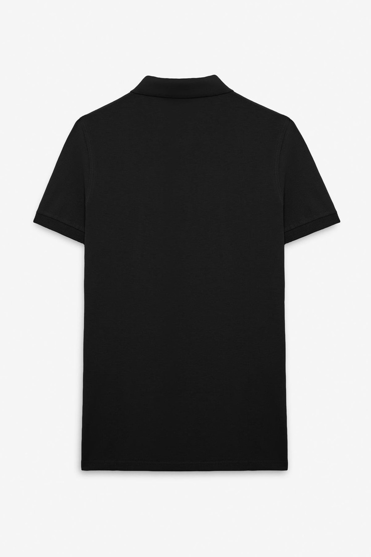 FLEXORE Erkek %100 Pamuk Kısa Kollu Regular Fit Siyah Polo Yaka T-shirt