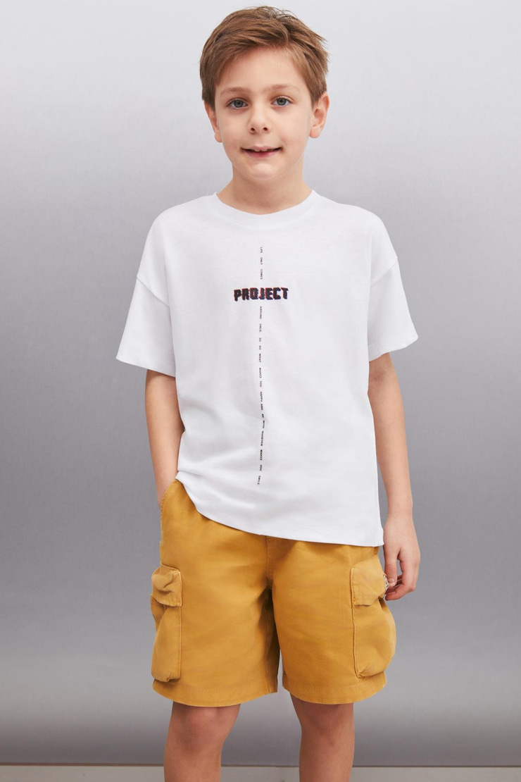 FLORENT  Regular Beyaz Tekli T-Shirt