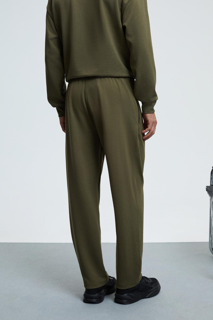 GRIFFIN Erkek Kordonlu Beli Lastikli Metal Kuş Gözü Detaylı Haki Eşofman Altı