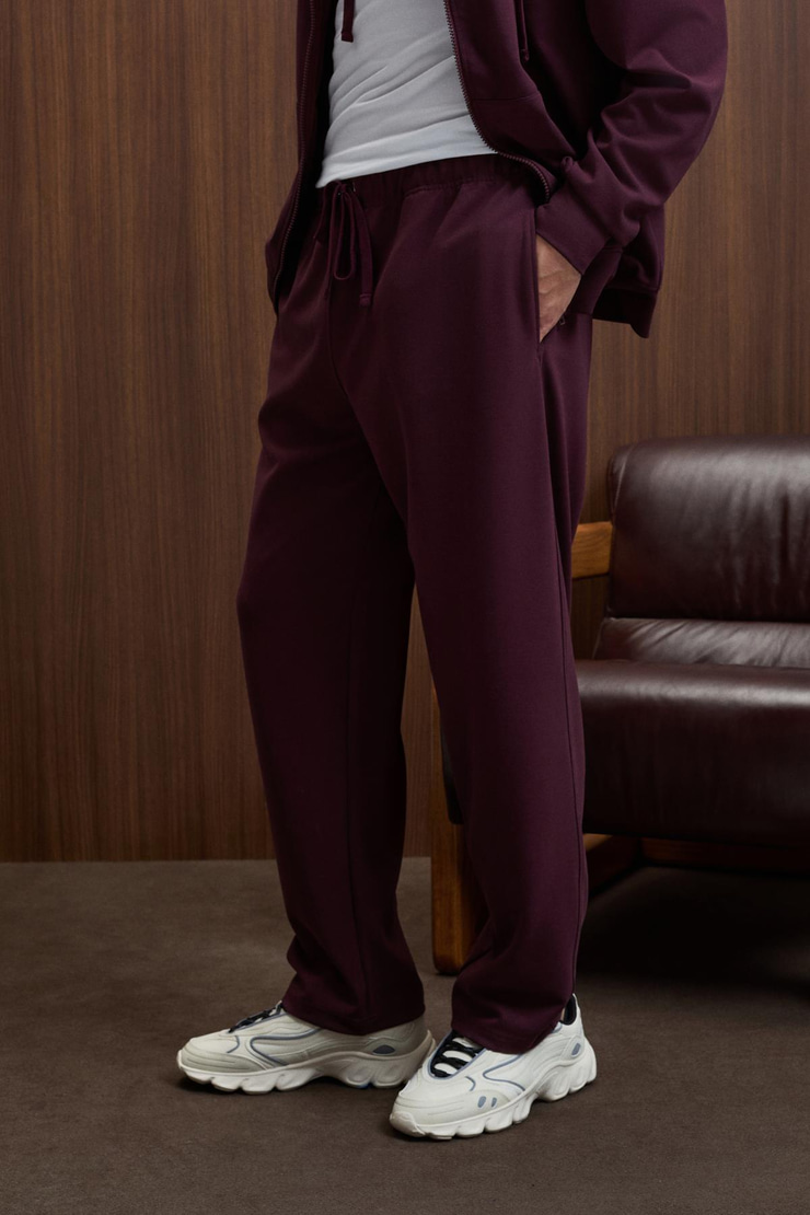 GRIFFIN Erkek Kordonlu Beli Lastikli Metal Kuş Gözü Detaylı Bordo Eşofman Altı