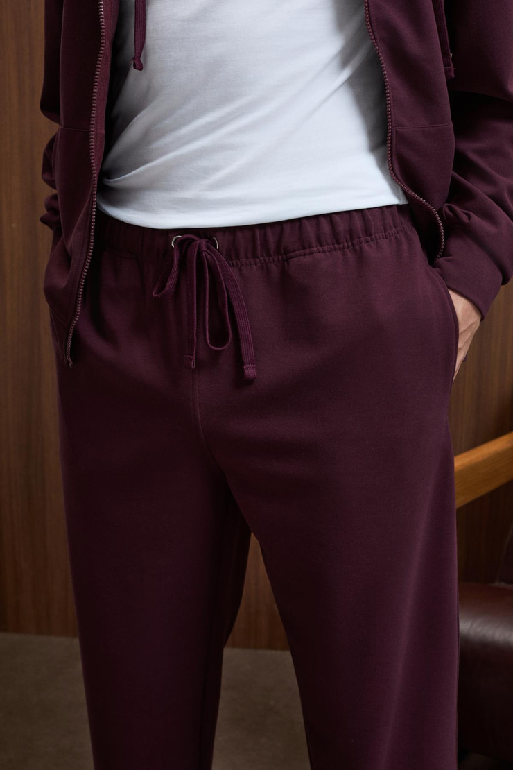 GRIFFIN Erkek Kordonlu Beli Lastikli Metal Kuş Gözü Detaylı Bordo Eşofman Altı