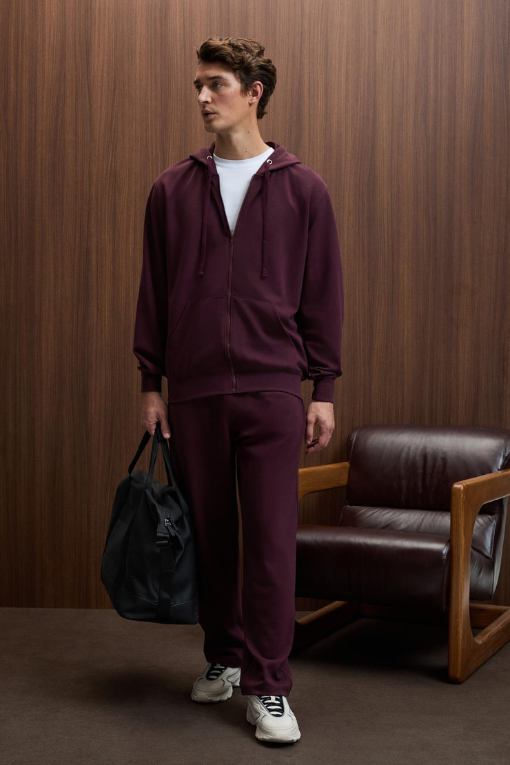 GRIFFIN Erkek Kordonlu Beli Lastikli Metal Kuş Gözü Detaylı Bordo Eşofman Altı