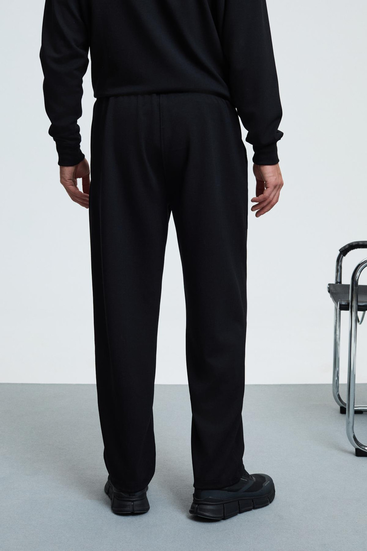 GRIFFIN Erkek Kordonlu Beli Lastikli Metal Kuş Gözü Detaylı Siyah Eşofman Altı