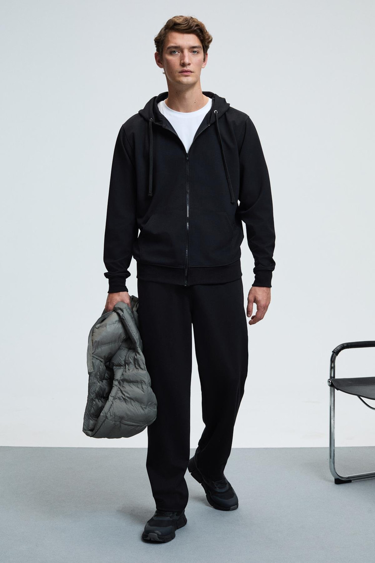 GRIFFIN Erkek Kordonlu Beli Lastikli Metal Kuş Gözü Detaylı Siyah Eşofman Altı