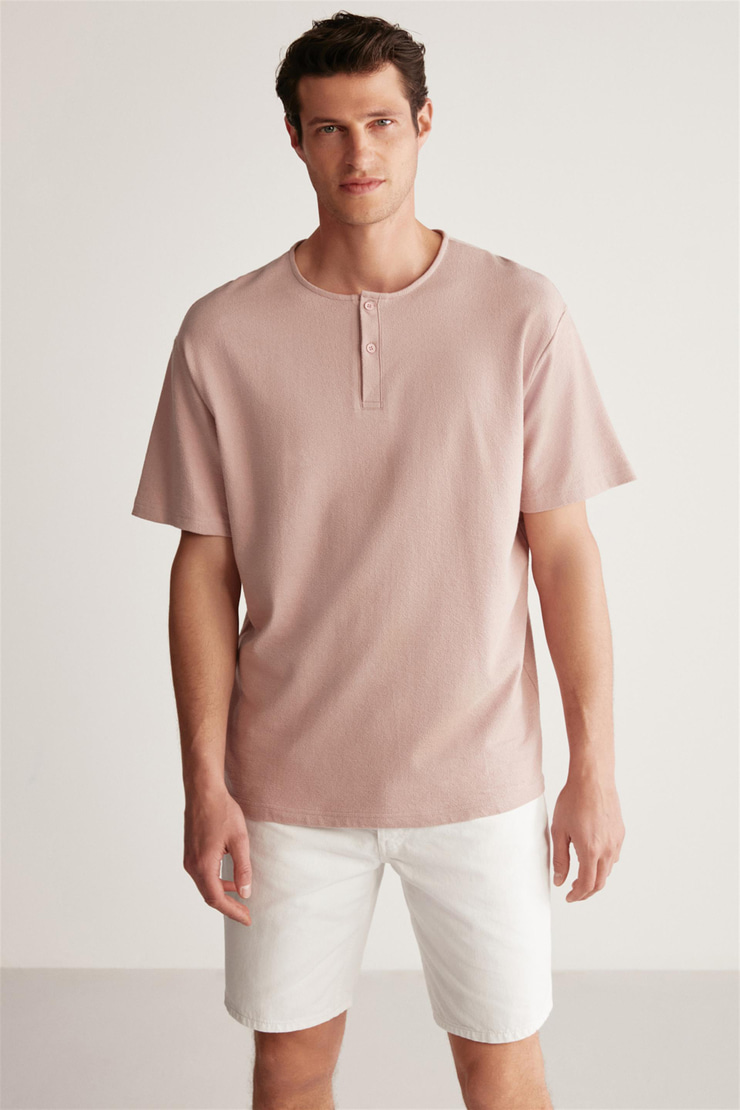HARRY Örme  Pembe Tekli T-Shirt