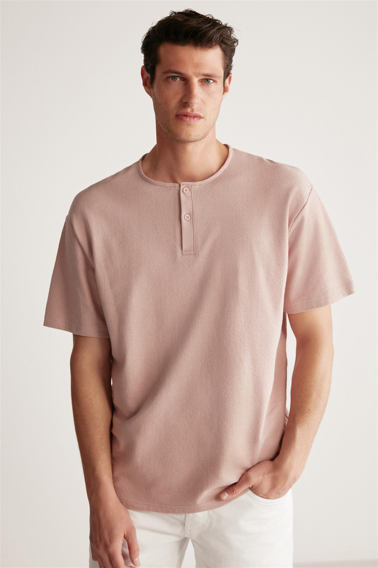 HARRY Örme  Pembe Tekli T-Shirt