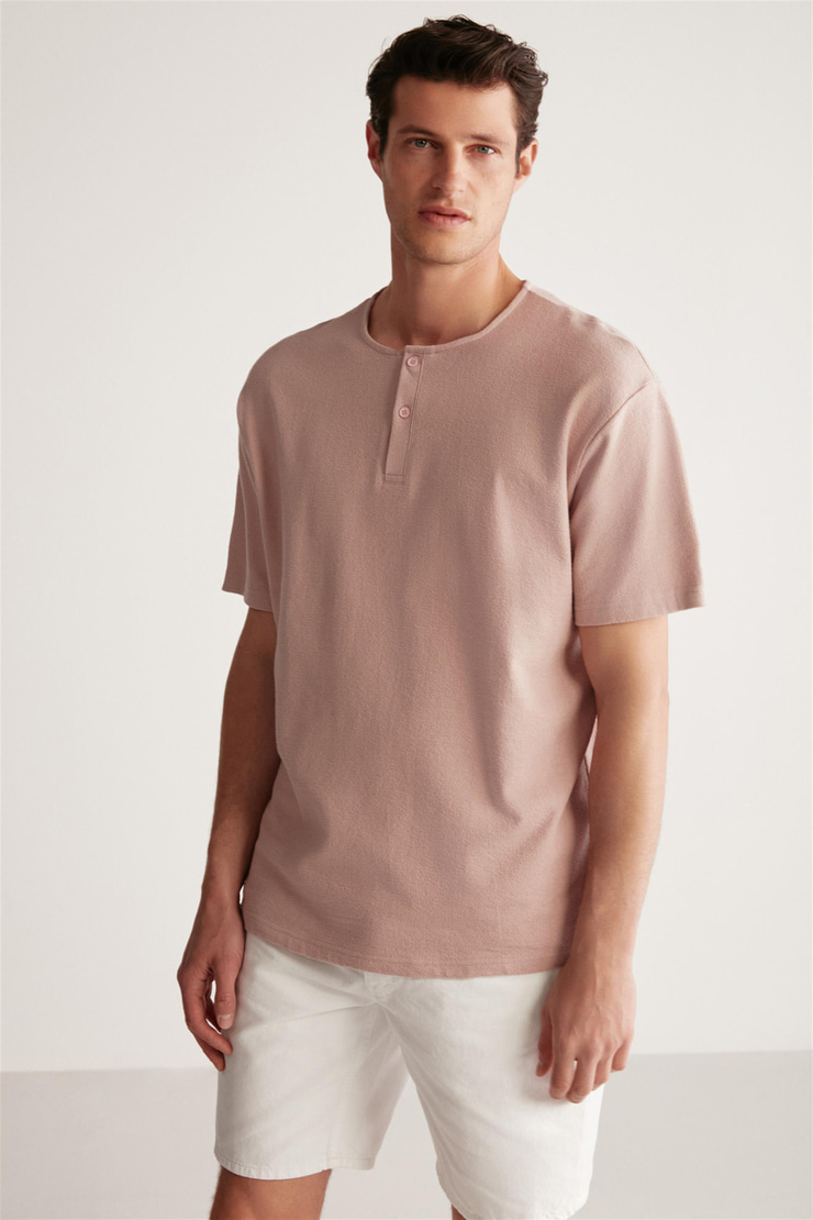 HARRY Örme  Pembe Tekli T-Shirt