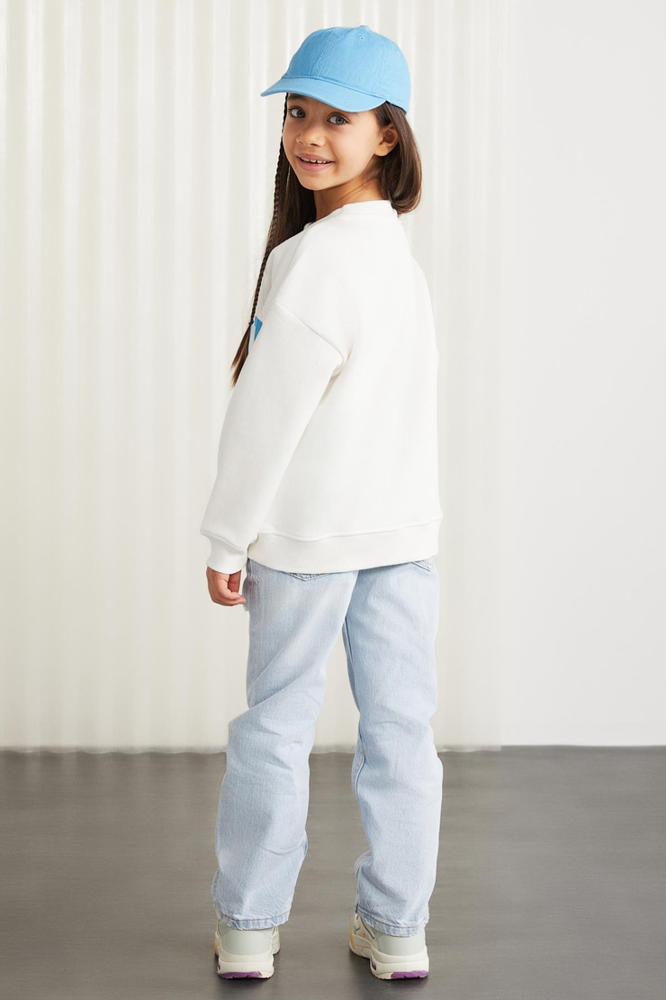 HERMIA  Regular Ekru Tekli Sweatshirt