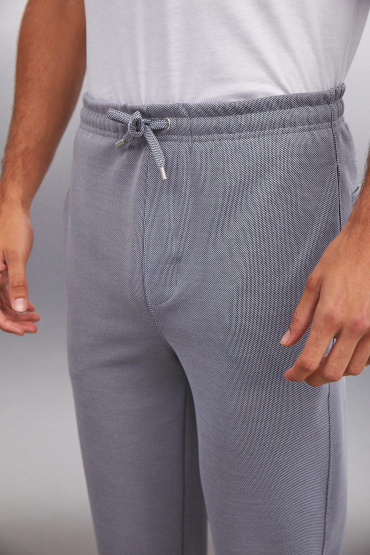 HUXLEY  Regular Gri Tekli Pantolon