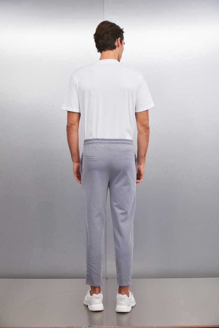 HUXLEY  Regular Gri Tekli Pantolon