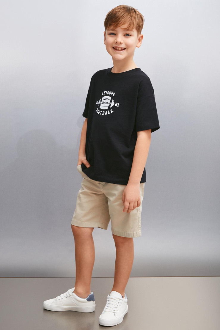 INIGO  Regular Siyah Tekli T-Shirt