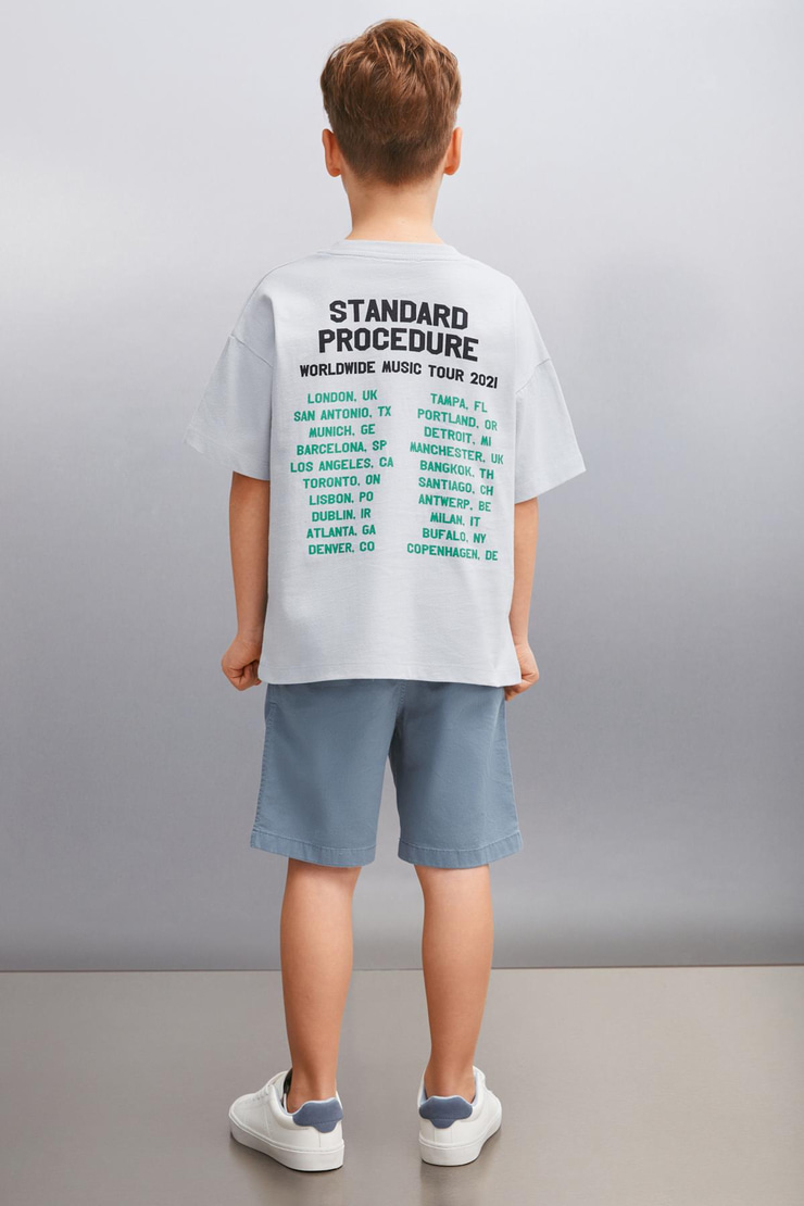 INNES  Regular Gri Tekli T-Shirt