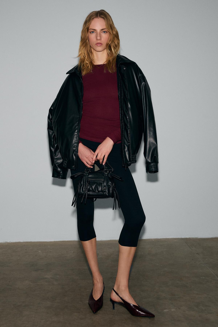 INSSAZA Kadın Vücuda Oturan Büzgülü Slim Fit Bordo Bluz