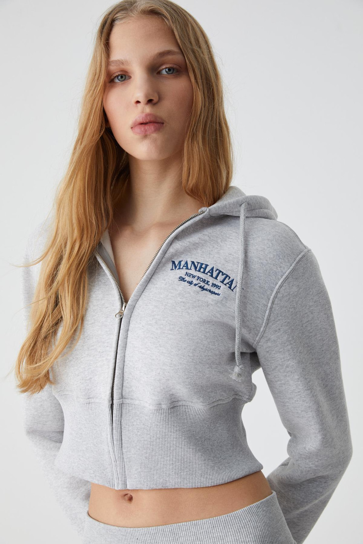 IRESSINE Kadın Kapüşonlu Fermuarlı Uzun Kollu Regular Grimelanj Sweatshirt